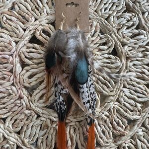 Handmade Bohemian Feather Earrings